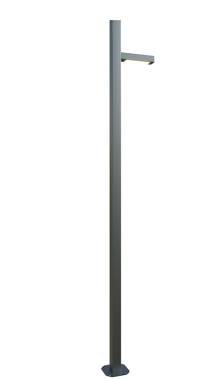 Square LED pole 16 ft. Ottawa OD 4x4 (Aluminum+powder coating) One side 90W 12150Lm